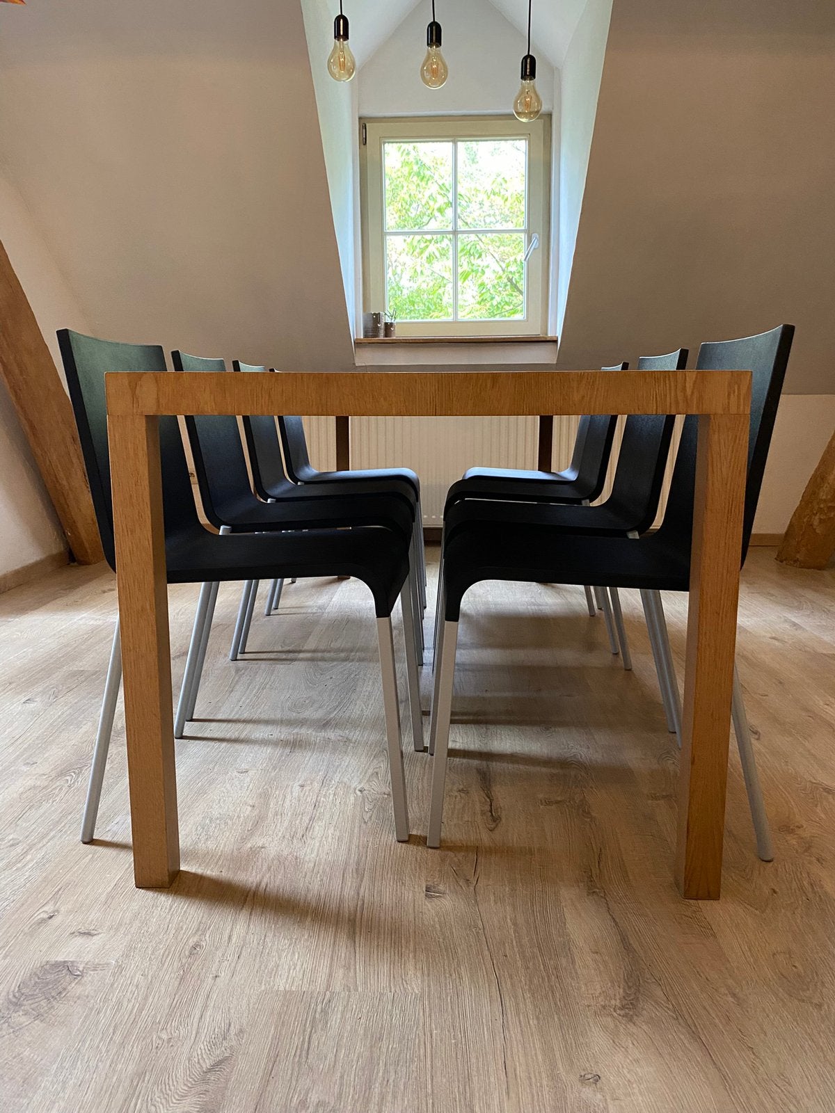 Complete set Maarten Van Severen - T88W, 8 .03 stoelen, boek, Enlèvement, 72 cm, Table, Bois