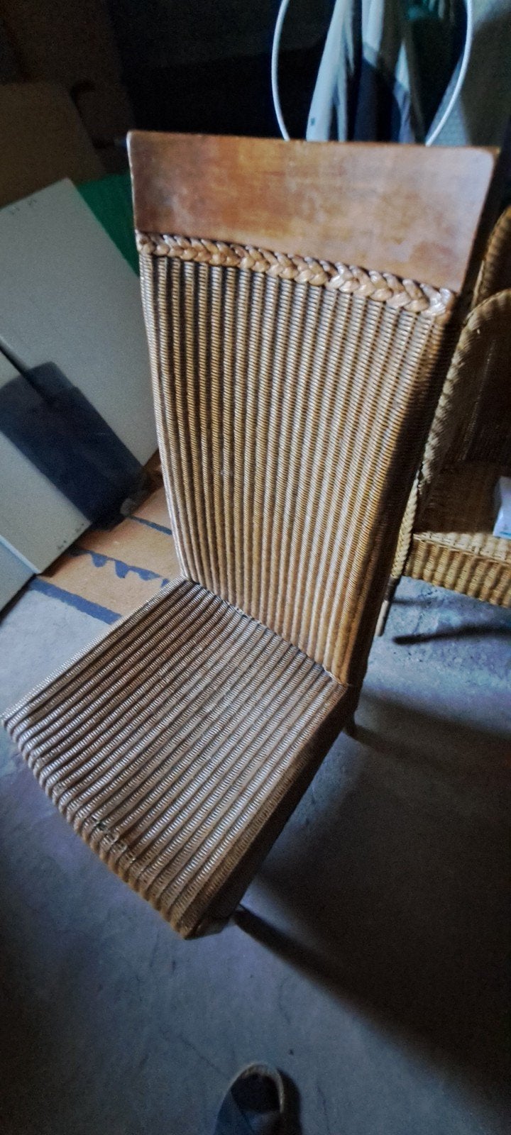 Landelijke Rotan Eetkamerstoelen (Hoge Rug), Ophalen, Gebruikt, Bruin, Riet of Rotan