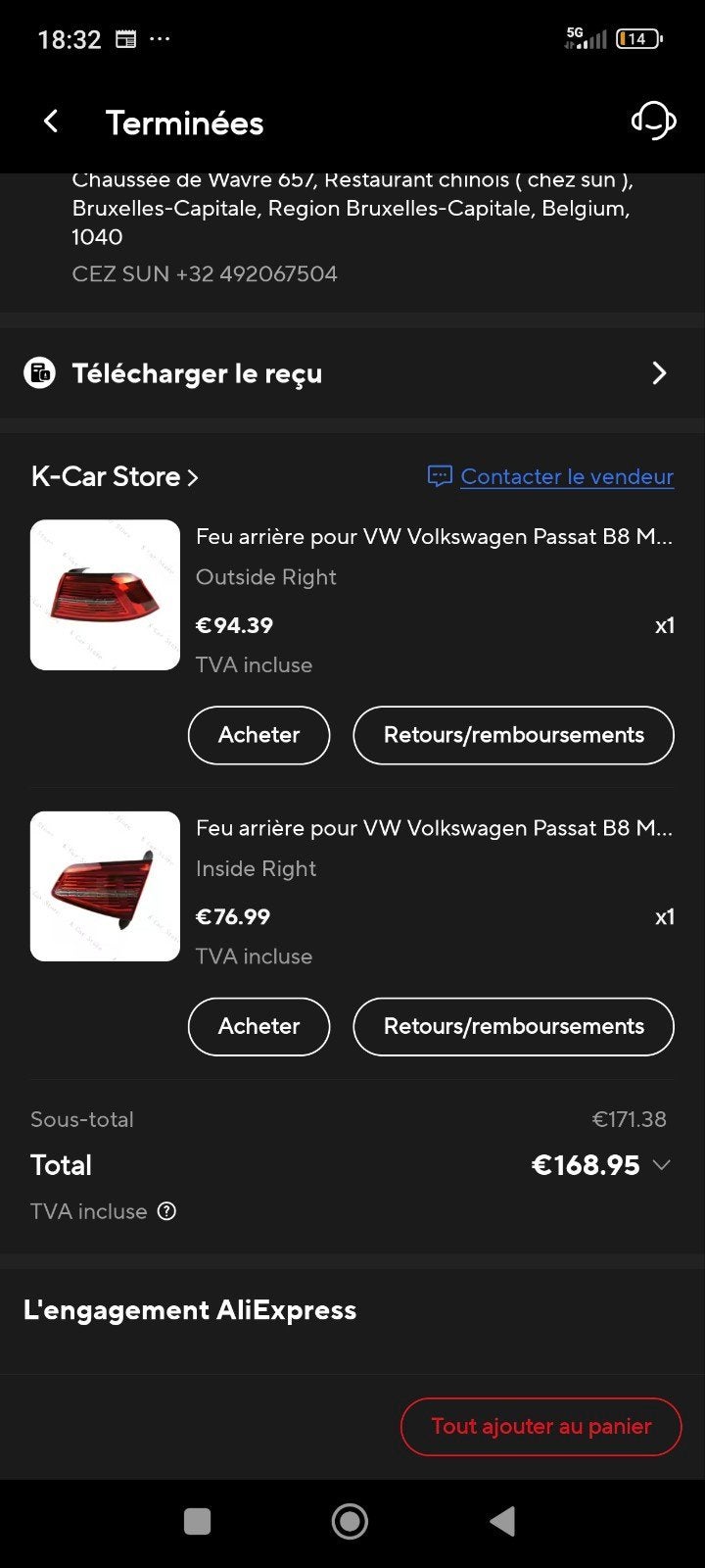 Achterlichten voor Volkswagen passat B8 b8l, Auto's, Volkswagen, Particulier, Te koop, Passat