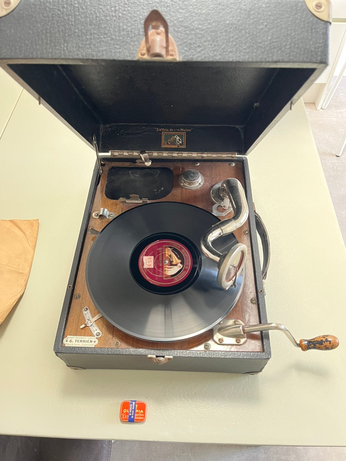 Gramophone valise original, années 1920, 1930, Enlèvement