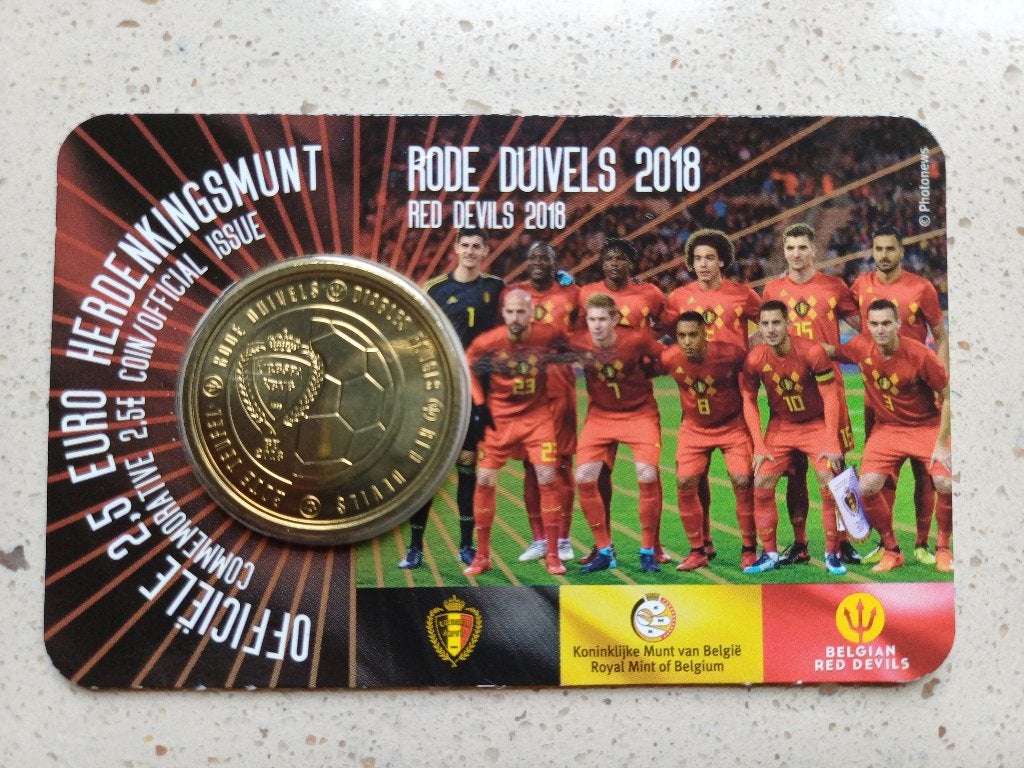 2 1/2 € RODE DUIVELS 2018  (coincard), Postzegels en Munten, Ophalen of Verzenden, Losse munt
