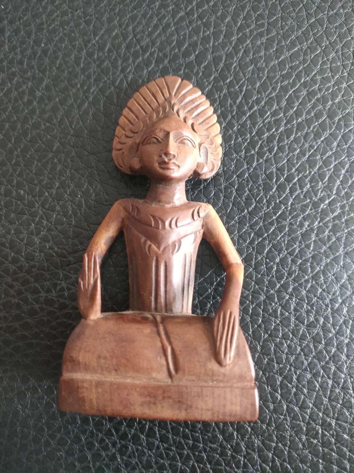 Vintage Balinees houtsnijwerk (muzikant), Indonésie, Enlèvement ou Envoi, Sculpture sur bois, Fait main