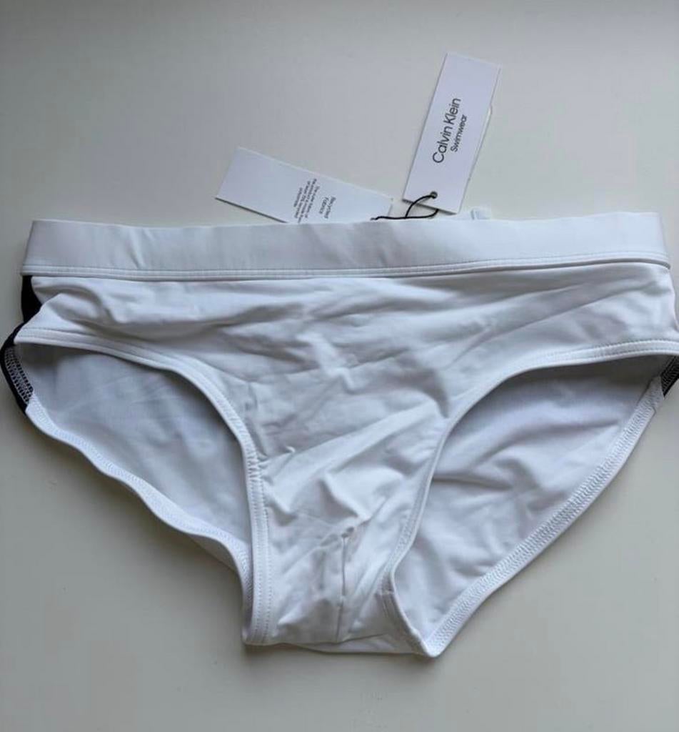 Slip de bain Calvin Klein Nouveau, Envoi, Taille 48/50 (M), Blanc, Slip de bain