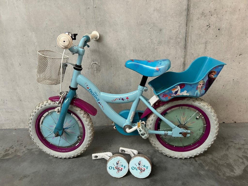 Disney Frozen kinderfiets 12 inch, Stabilisateurs, Frein à rétropédalage, Enlèvement, Utilisé