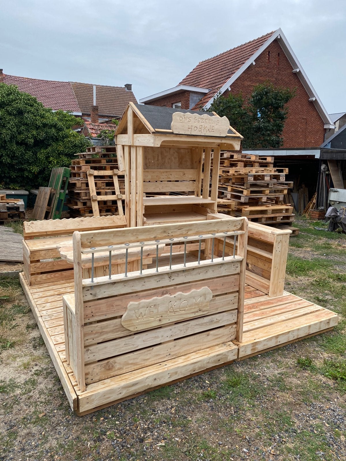 Nieuw zelfgemaakt tuin keukentje voor BBQ of teppanyaki, Ophalen, Nieuw, Vrijstaand