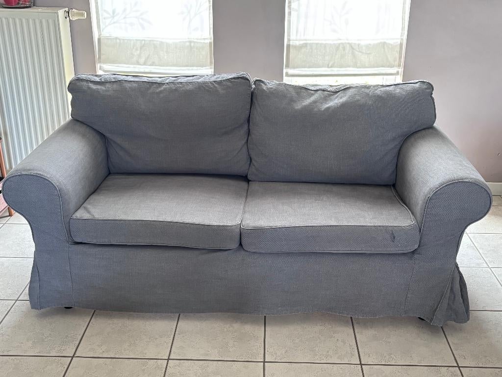 divan ektorp ikea 2 places gris, 75 à 100 cm, Enlèvement, Utilisé, Deux personnes