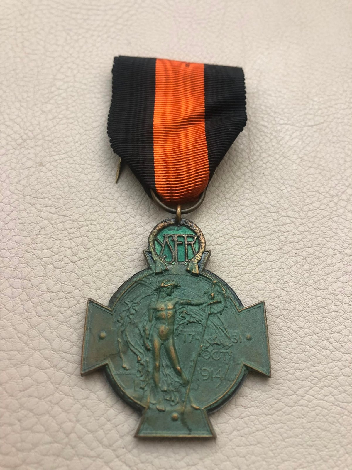 Yzer yser kruis WOI groen vert, Ophalen of Verzenden