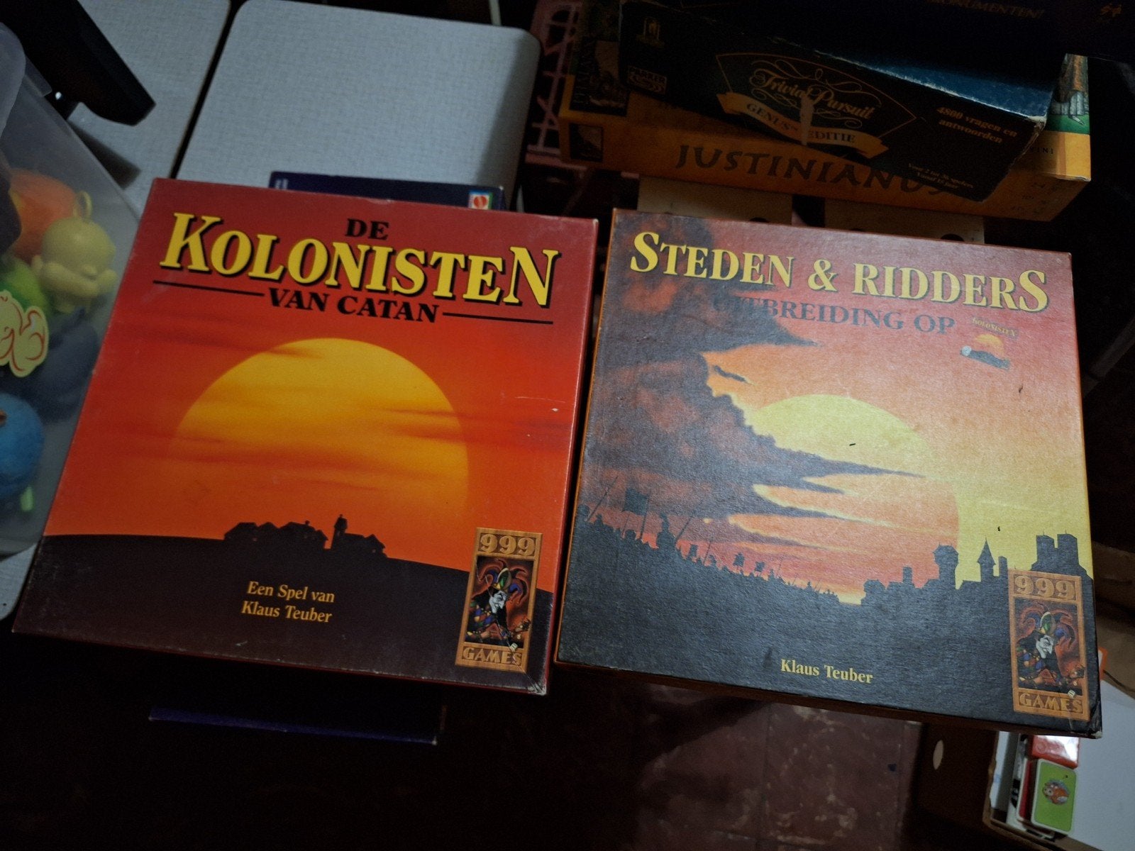 Kolonisten van Catan + Ridders uitbreiding, Hobby en Vrije tijd, Gezelschapsspellen | Bordspellen, Ophalen, Zo goed als nieuw