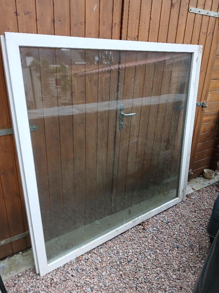 Vast raam pvc dubbel glas, Doe-het-zelf en Bouw, Glas en Ramen, Ophalen, Gevelraam of Ruit, Gebruikt, 160 cm of meer