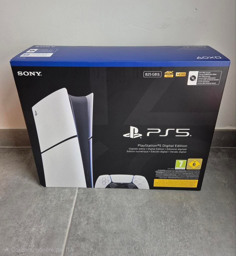 Console ps5 slim digital édition en état neuf garantie, Enlèvement, Comme neuf, Playstation 5