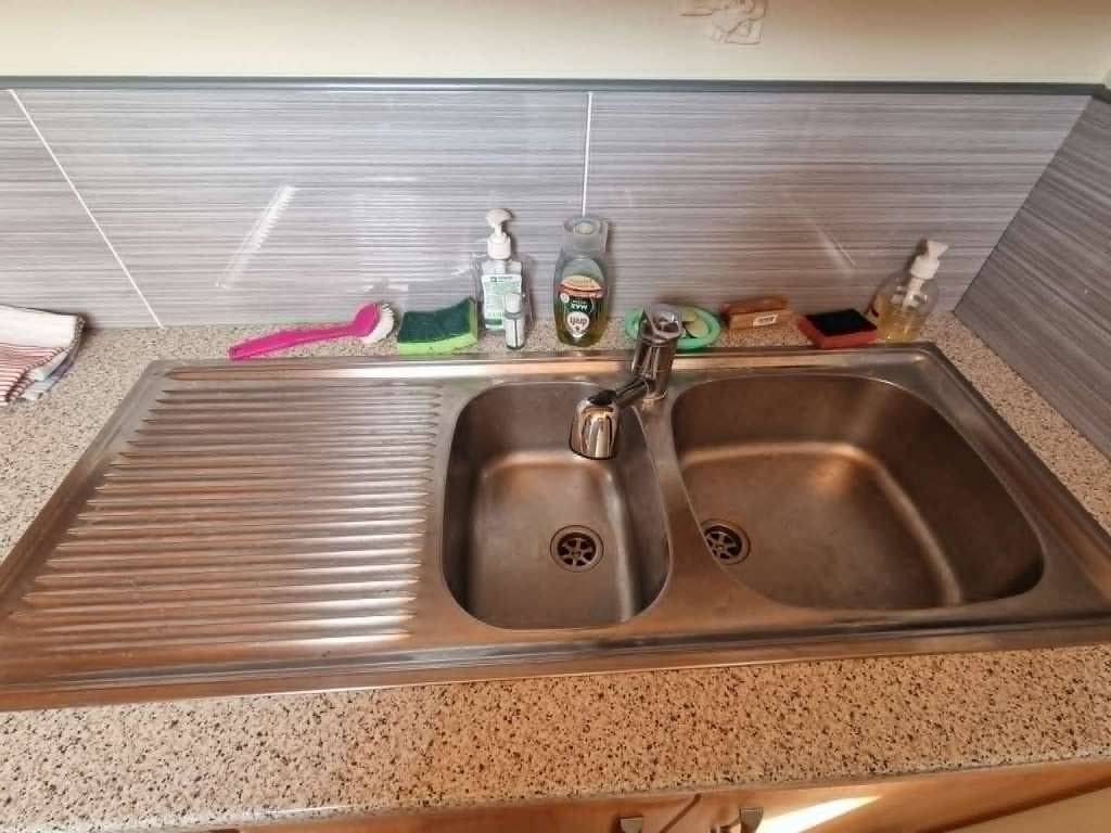 Evier cuisine, Maison & Meubles, Enlèvement, Utilisé, Argenté