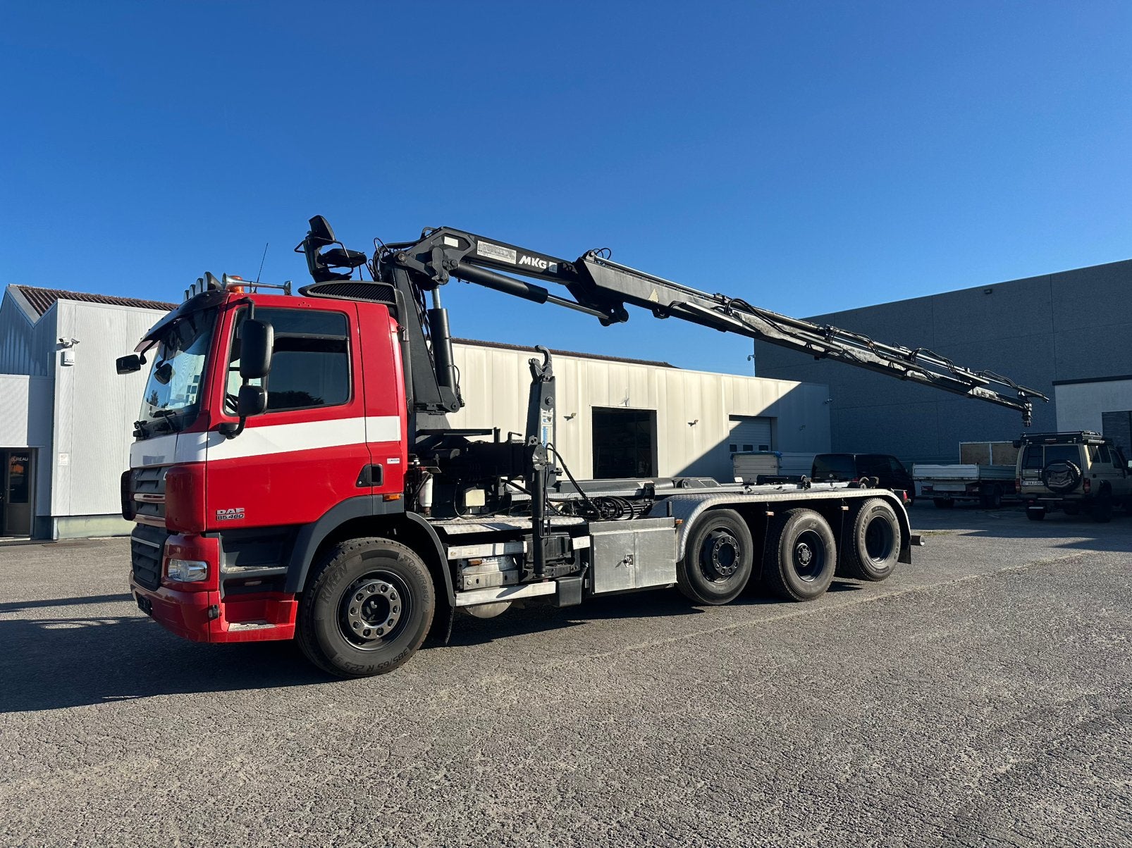 Camion Daf CF 85.460 systeme container + grue, Auto's, Bedrijf, DAF, Te koop, Handgeschakeld