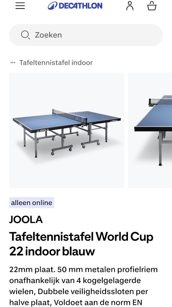 Pingpong tafel wedstrijdtafel, Sport en Fitness, Tafeltennis, Ophalen, Zo goed als nieuw, Tafel Indoor, Inklapbaar