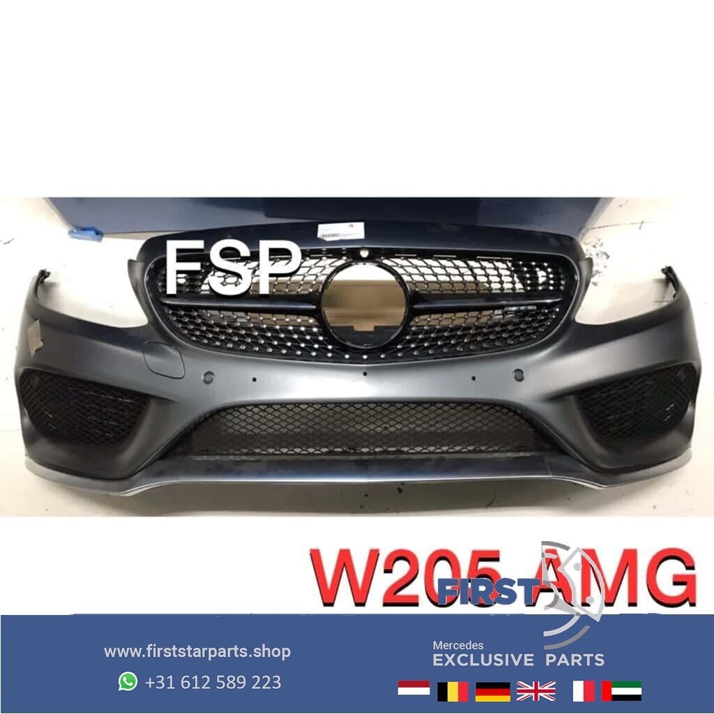W205 AMG Voorbumper compleet Mercedes C Klasse bumper 2014-2, Auto-onderdelen, Gebruikt, -, Voor, Ophalen of Verzenden