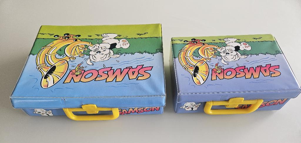 2 vintage opbergkoffertjes Samson & Gert en zitpoef, Kinderen en Baby's, Speelgoed | Knuffels en Pluche, Ophalen of Verzenden