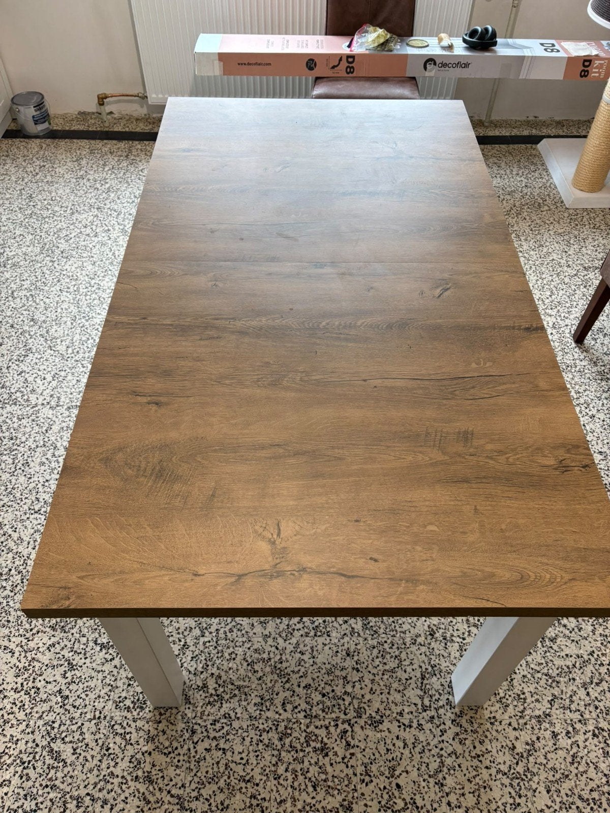 Wit/Licht eiken eettafel, Huis en Inrichting, Ophalen, 50 tot 100 cm, Zo goed als nieuw, Vijf personen of meer