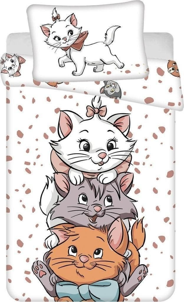Aristocats Baby / Peuter Dekbedovertrek 100x135 - Marie Cat, Kinderen en Baby's, Dekbedovertrek, Nieuw, Ophalen of Verzenden, Dubbelzijdig
