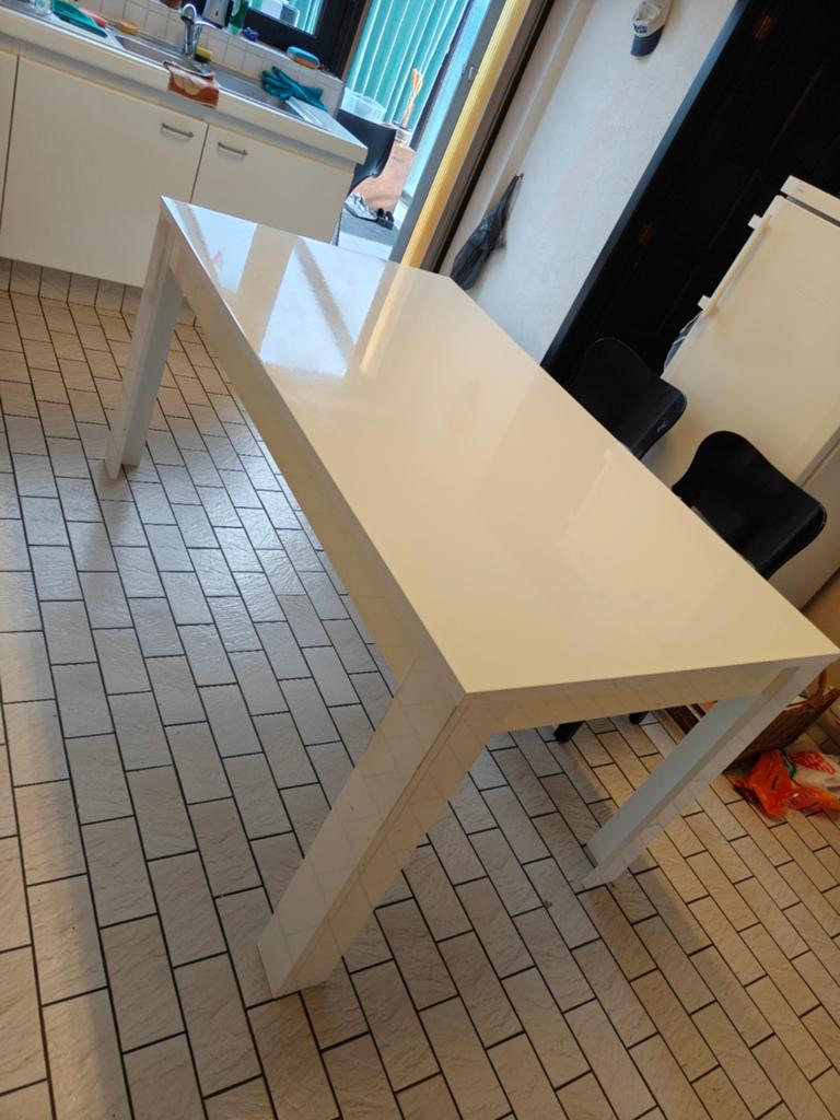 Moderne witte tafel – hoogglans – zeer nette staat, Huis en Inrichting, Tafels | Eettafels, Ophalen