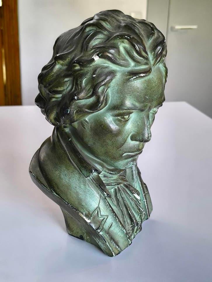 Antieke gipsen buste, Beethoven, Verzamelen, Ophalen of Verzenden