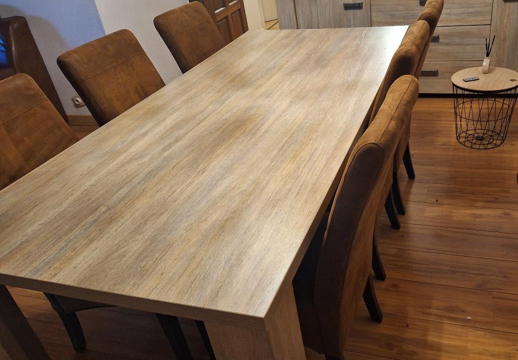 Tafel en 6 stoelen te koop, Huis en Inrichting, Tafels | Eettafels, Ophalen, Gebruikt, Vijf personen of meer
