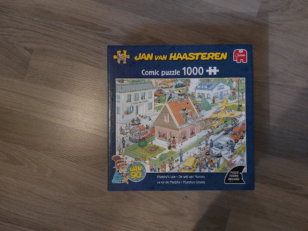 Puzzel Jan Van Haasteren 1000 stuks "De Wet van Murphy"", Hobby en Vrije tijd, Denksport en Puzzels, Ophalen of Verzenden, 500 t/m 1500 stukjes
