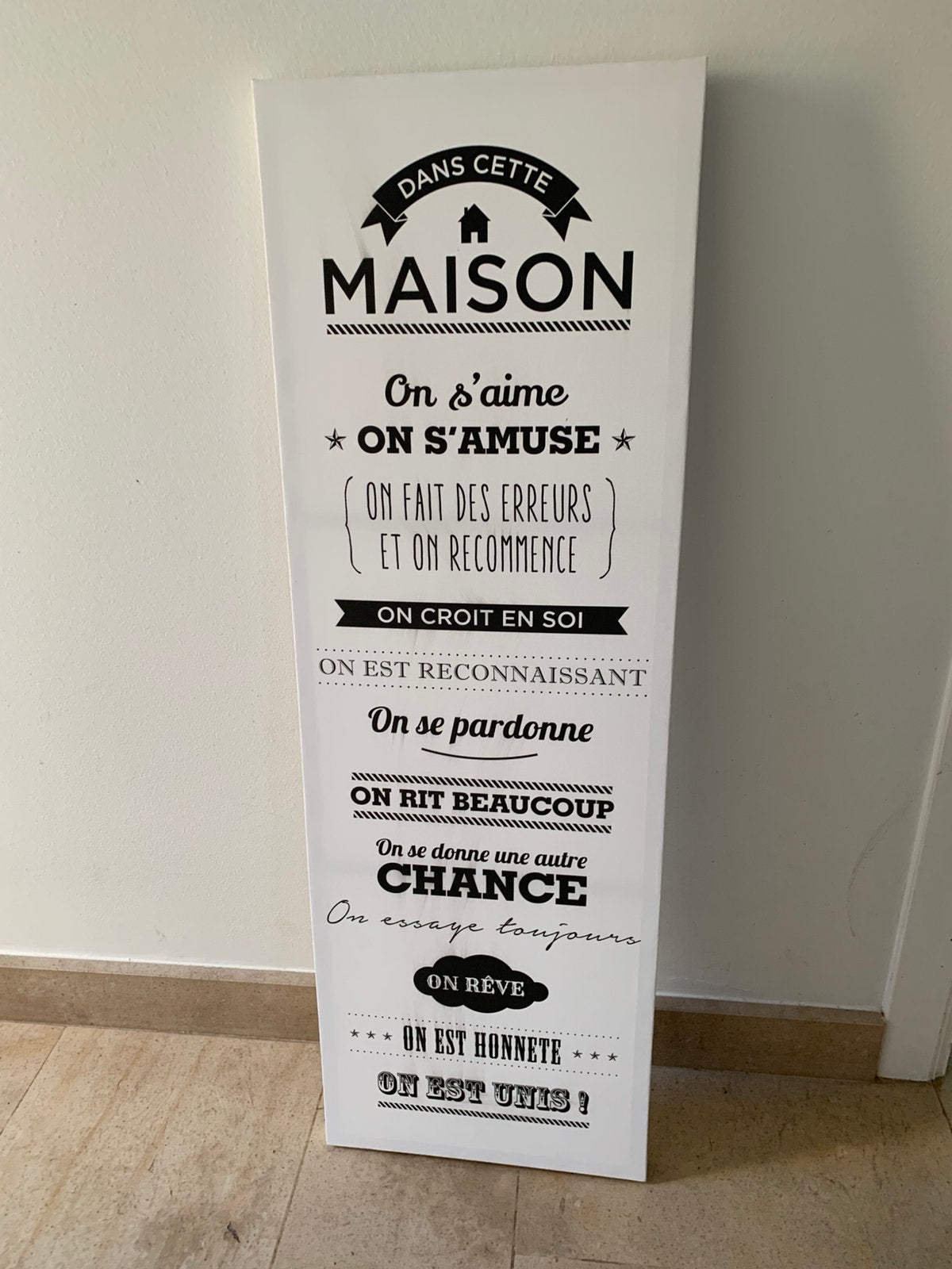 Panneau décoratif, Enlèvement, Comme neuf, Papier/carton, Blanc