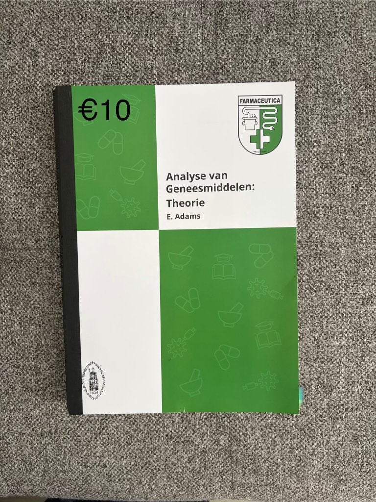 Analyse van geneesmiddelen handboek, Boeken, Verzenden, Gelezen