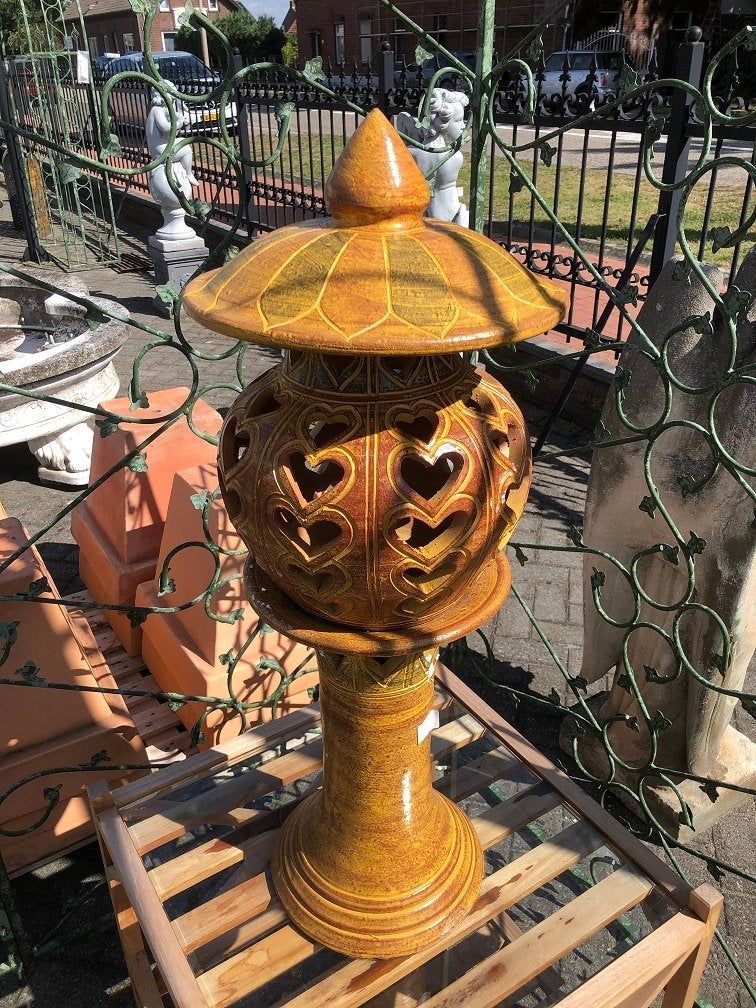 TERRACOTTA LAMP OP ZUIL 3-delig IBIZA STYLE DECORATIE, Tuin en Terras, Ophalen, Nieuw, Overige materialen, Staande lamp