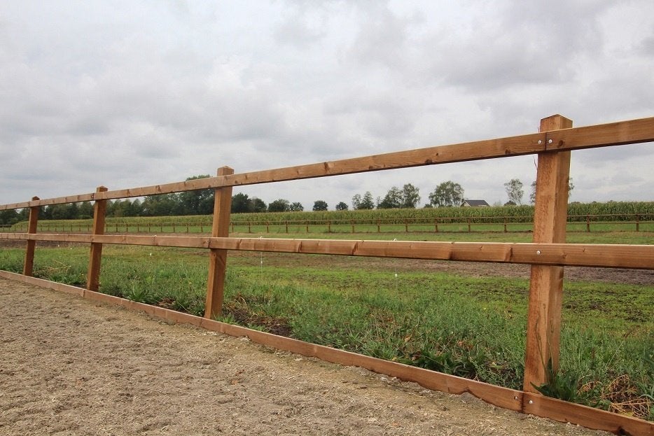23. Houten hekwerk | hekwerken | paarden omheining, Weidegang, 4 paarden of pony's of meer
