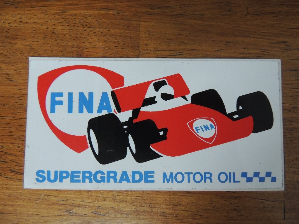 Fina Supergrade motor oil sticker, Collections, Envoi, Comme neuf, Voiture ou Moto