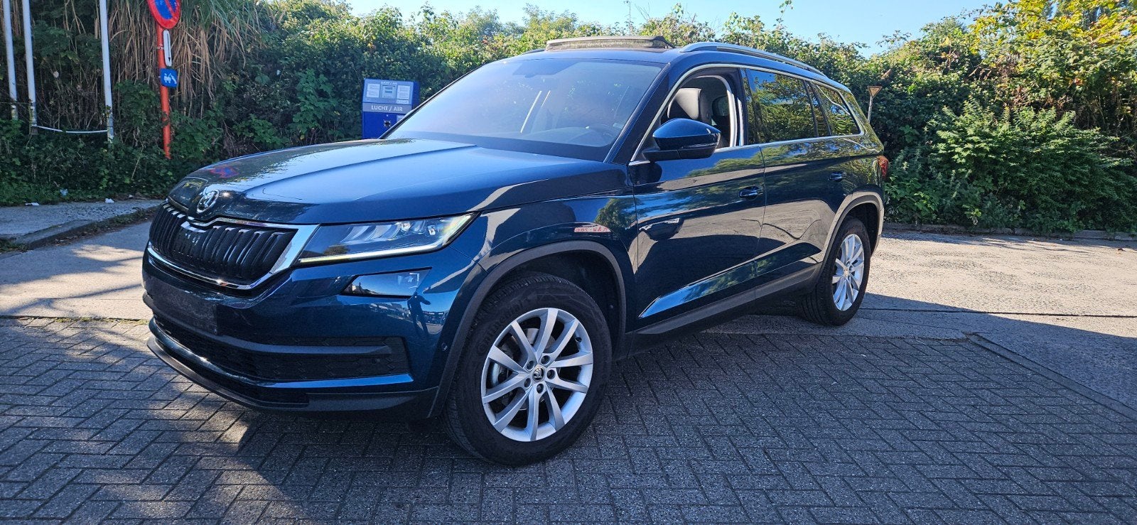 Skoda Kodiaq 2021 1.5TSI DSG, Auto's, Automaat, Monovolume, Blauw, Leder en Stof