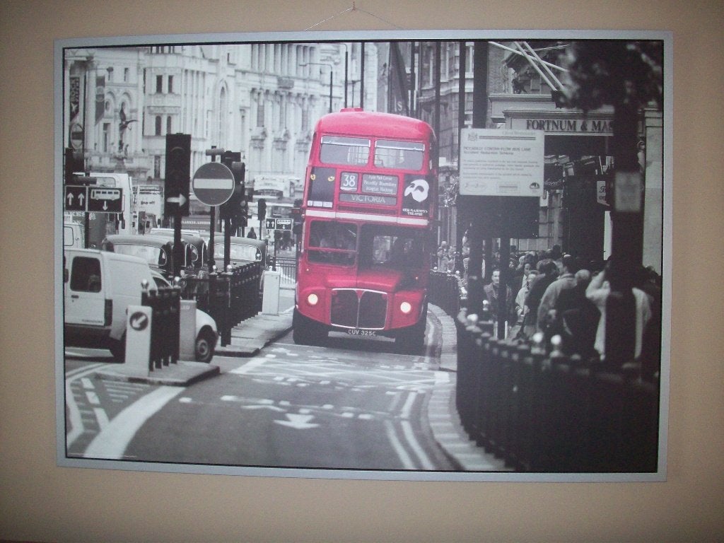 grote canvas Londense bus, Ophalen, Meerkleurig, Decoratieobject, 100 cm