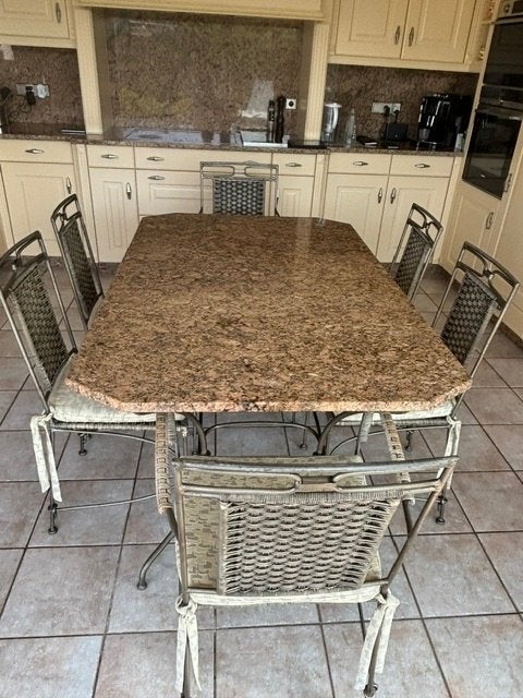 Keukentafel en stoelen, Maison & Meubles, Tables | Tables à manger, Utilisé, 100 à 150 cm, 150 à 200 cm, Cinq personnes ou plus