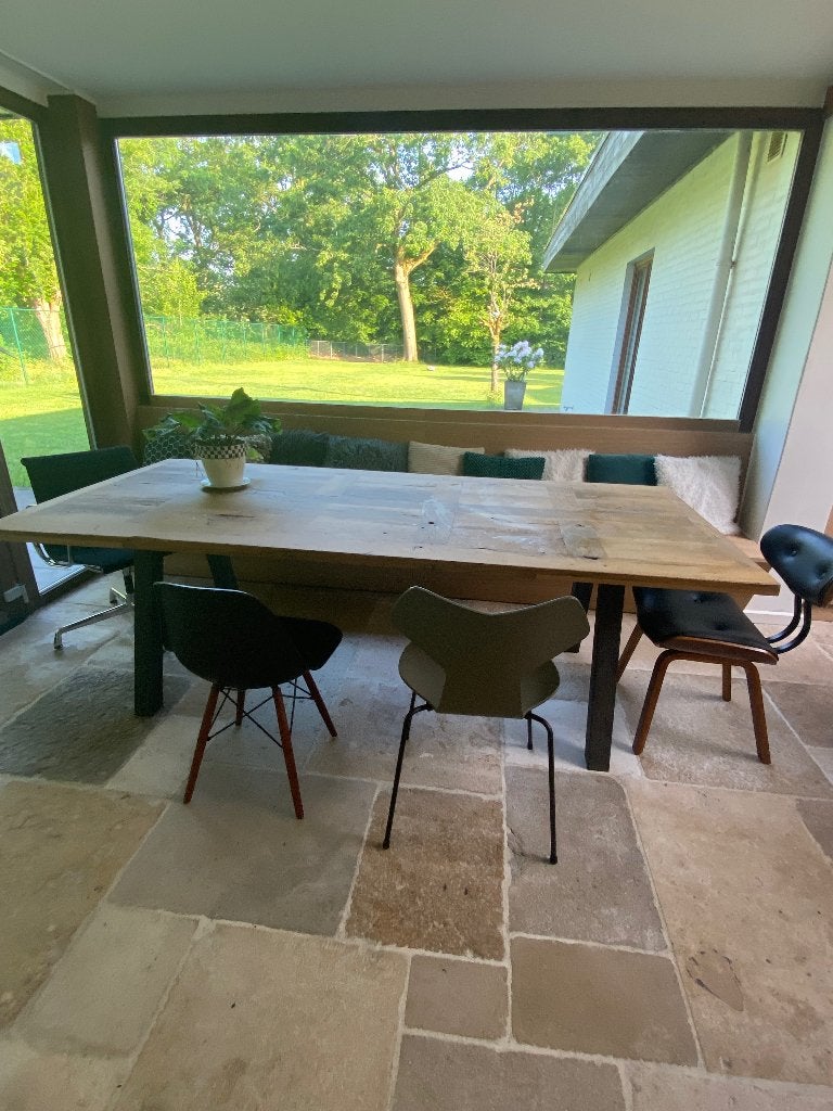 Kloostertafel, Huis en Inrichting, Ophalen, 100 tot 150 cm, Eikenhout, 200 cm of meer