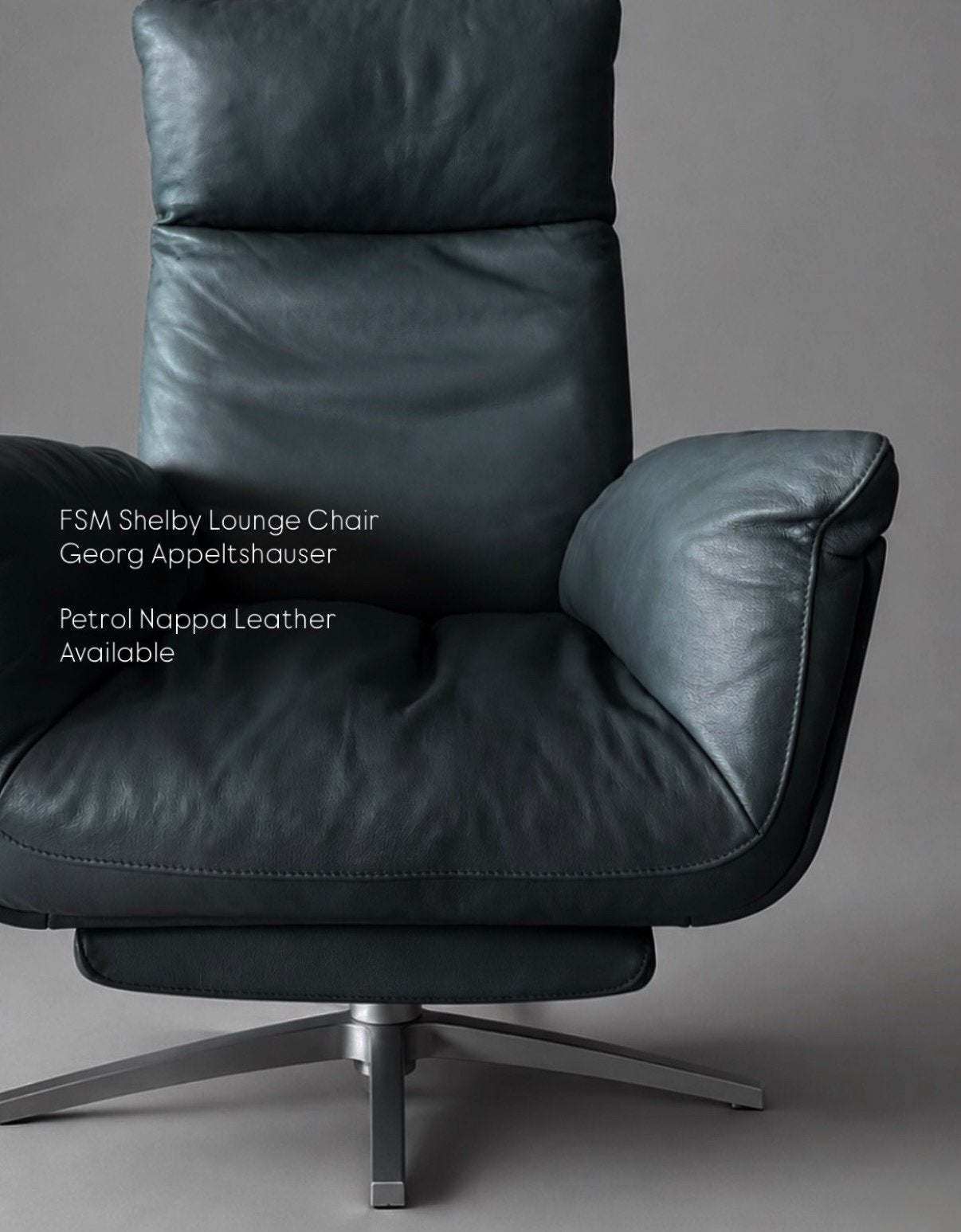 FSM Shelby Relaxfauteuil— Petrol Nappaleder, Enlèvement, Comme neuf, Cuir, Swiss FSM DeSede Design