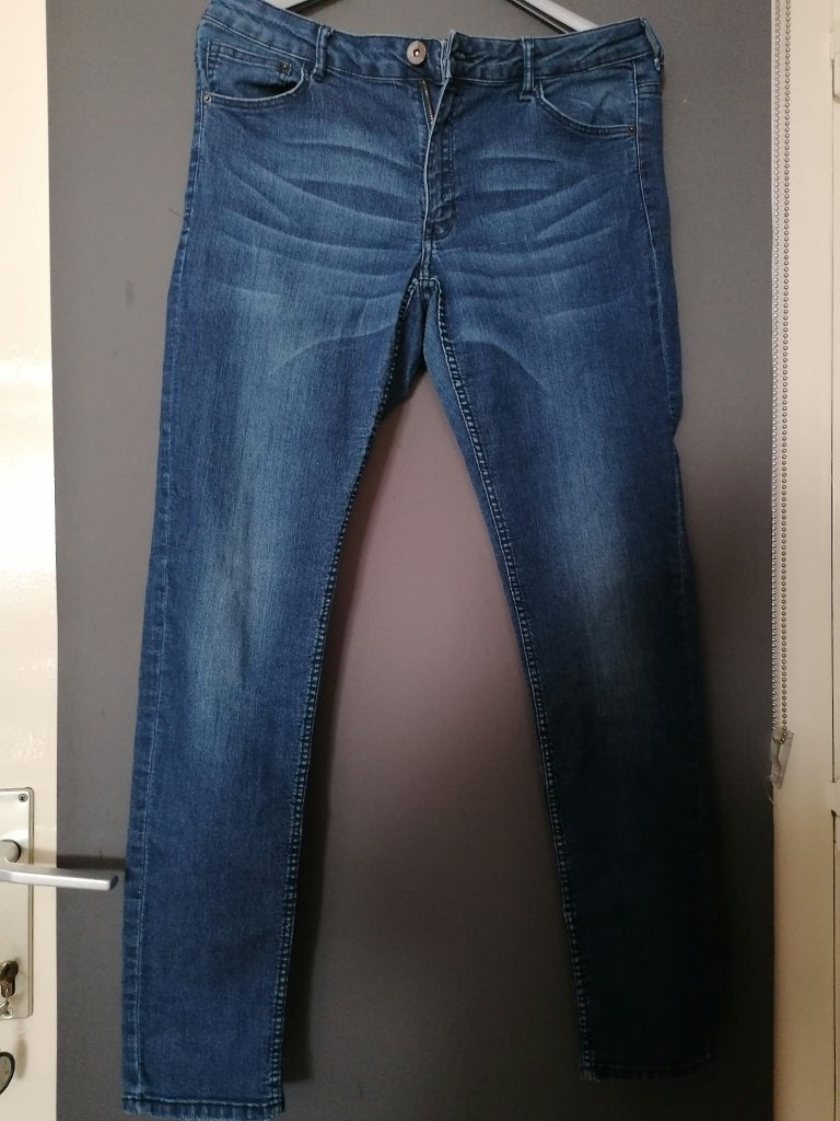 broeken (dames), H&M, Blauw, Maat 42/44 (L), Ophalen of Verzenden