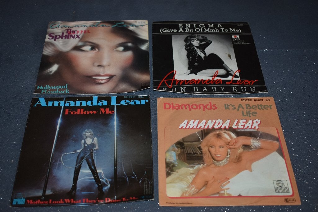 45t vinylhits van Amanda Lear,, Cd's en Dvd's, Vinyl Singles, Zo goed als nieuw, Pop, Overige typen, 7 inch, Ophalen of Verzenden