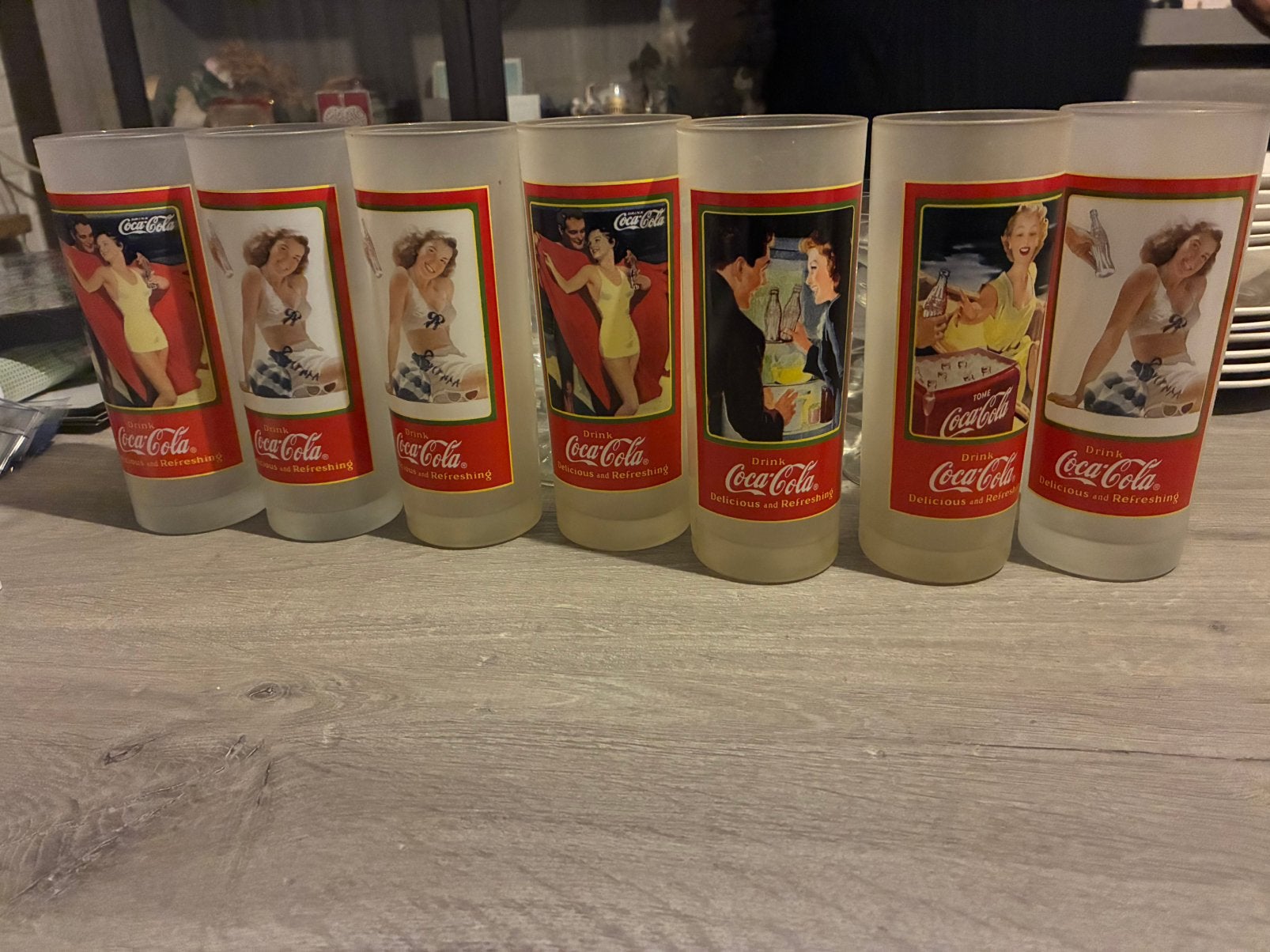 vintage coca cola glazen, Verzamelen, Ophalen, Zo goed als nieuw