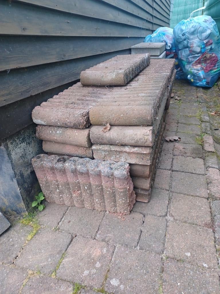 Rode boordstenen, Tuin en Terras, Tegels en Klinkers, Ophalen, Gebruikt, Beton, Overige typen