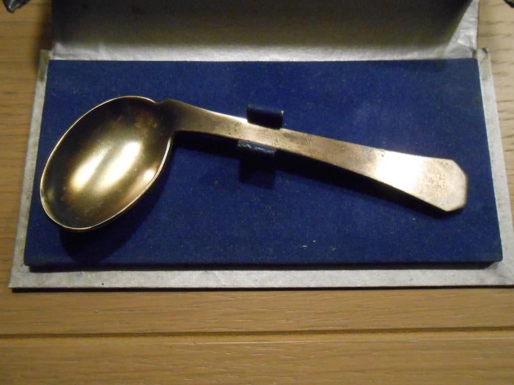 Cuillère à carreaux en argent antique + petite cuillère, Enlèvement
