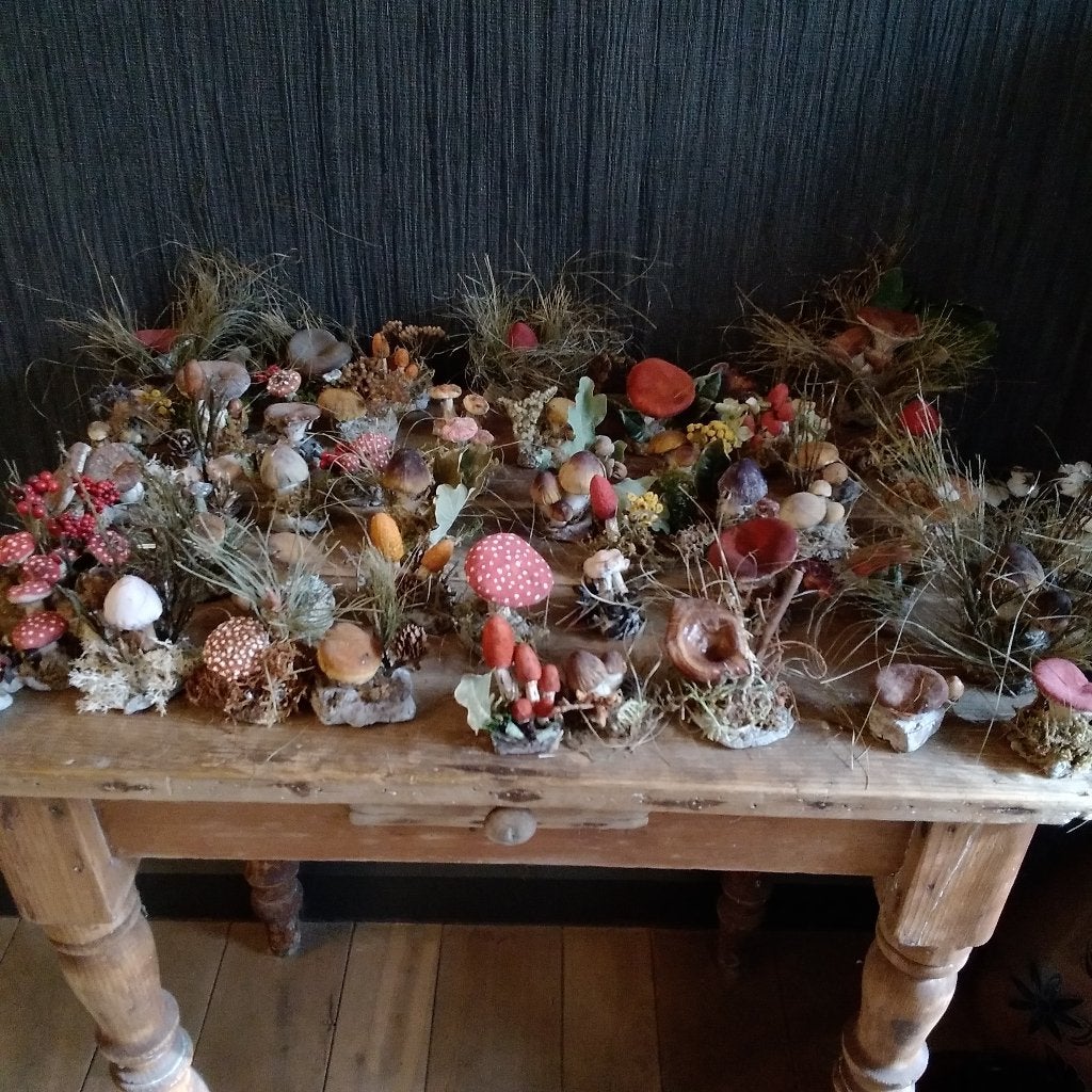 Papier mâché aux champignons botaniques uniques, Antiquités & Art, Curiosités & Brocante, Envoi