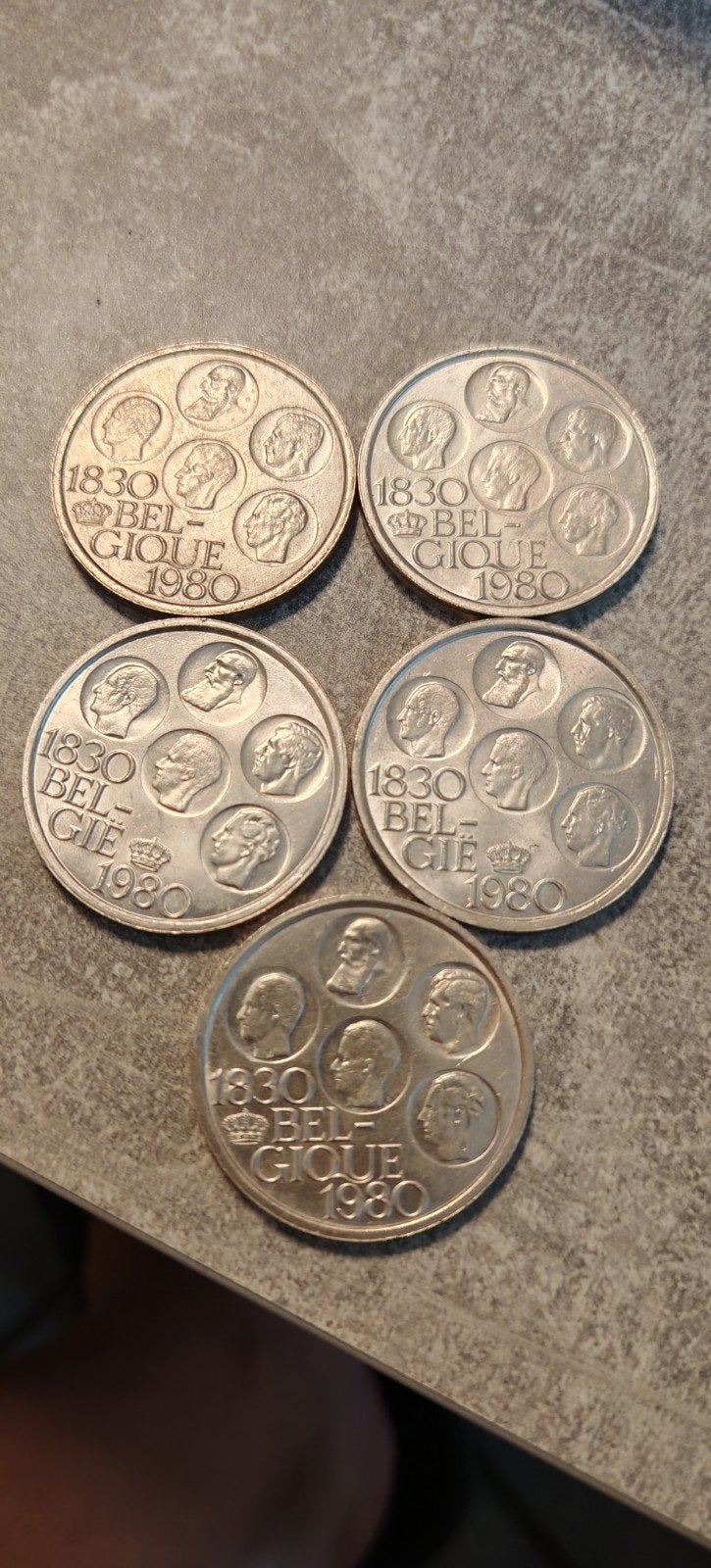 500 Francs 1830-1980,25 grams verzilverd,3Franc+2Vlams text, Verzilverd, Setje, Zilver, Ophalen of Verzenden