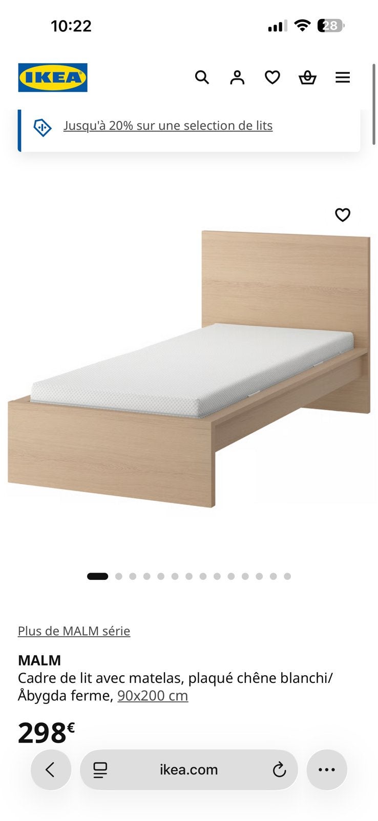 Lit malm ikea, Enlèvement, Comme neuf