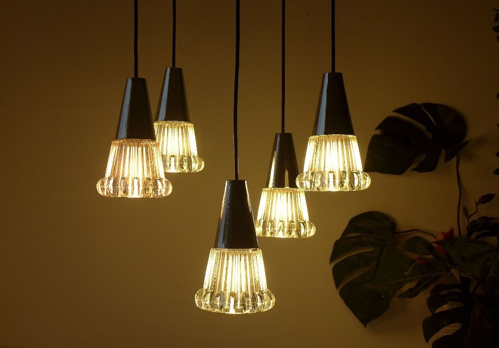 Zeldzame Hanglamp jaren 60 70 Vintage Lamp Richard Essig, Ophalen, Glas, Mid Century