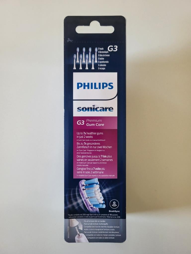 Philips sonicare G3 Opzetborstels 8 stuks, Handtassen en Accessoires, Uiterlijk | Mondverzorging, Ophalen, Nieuw, Opzetborstel