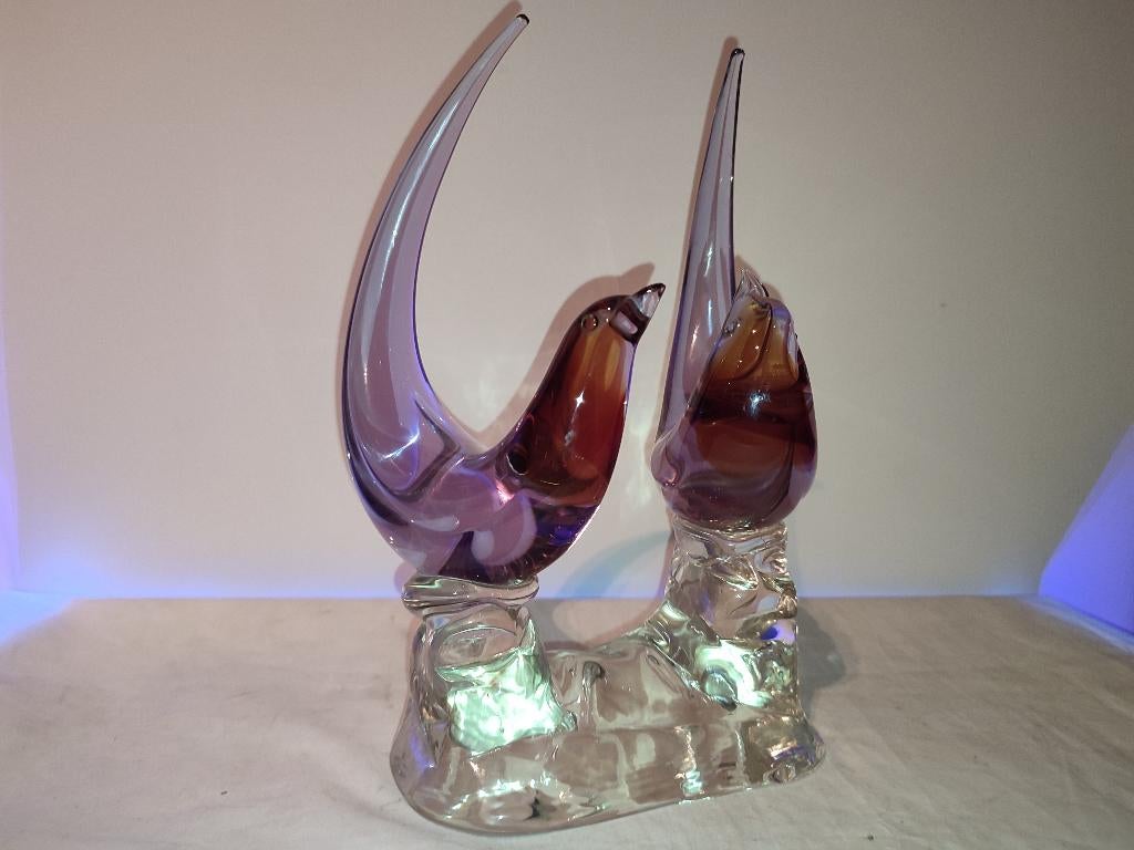 Murano Italy - groot beeld koppel vogels, Enlèvement ou Envoi