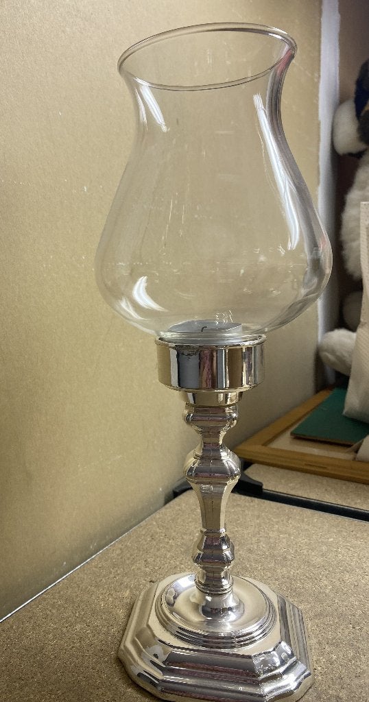 windlichten verzilverd, Huis en Inrichting, Ophalen, Overige materialen, Windlicht, Gebruikt
