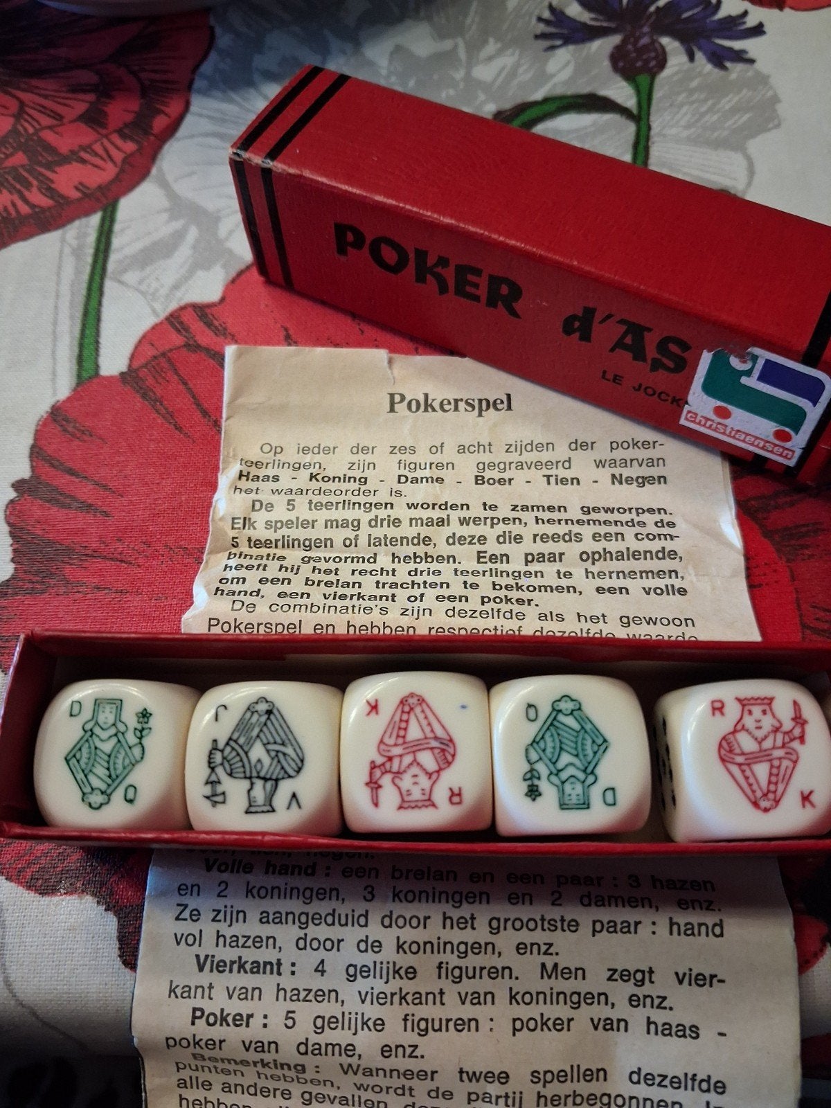 dés de poker Poker d'As, Trois ou quatre joueurs, Jeu de voyage, Comme neuf, Enlèvement ou Envoi