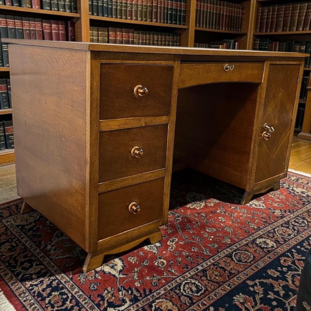 vintage art deco houten bureau / schrijftafel, Antiek en Kunst, Antiek | Kantoor en Zakelijk, Verzenden