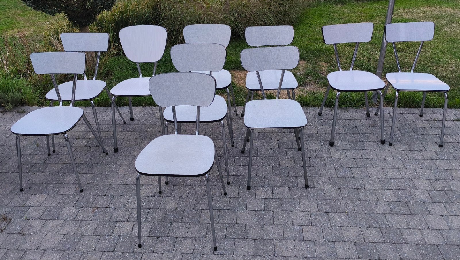 10 chaises en formica vintage années 70, Antiquités & Art, Enlèvement